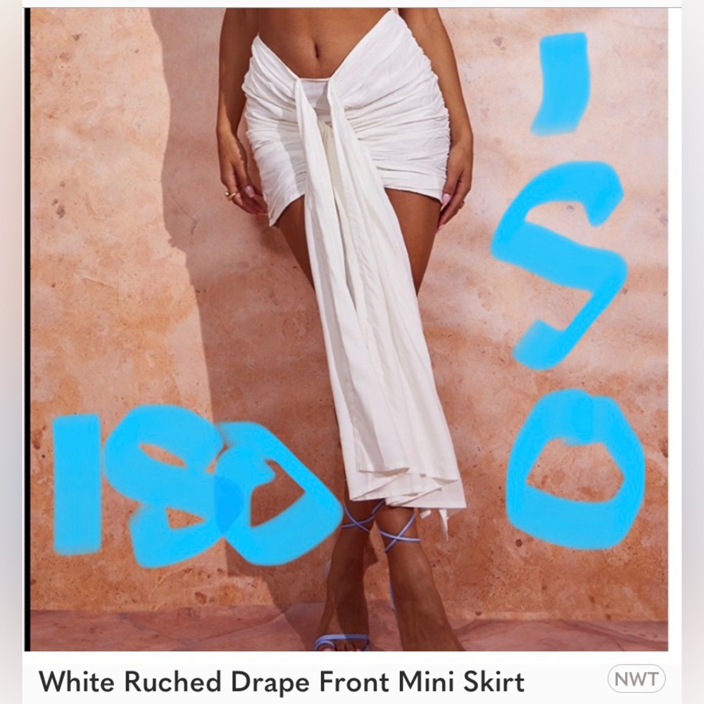 MAJOR ISO!!! front draped skirt preferably white L/XL